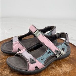 Earth Origins Sandals Wm 7 Savoy Skylar Light Purple Multicolor Strappy Hiking